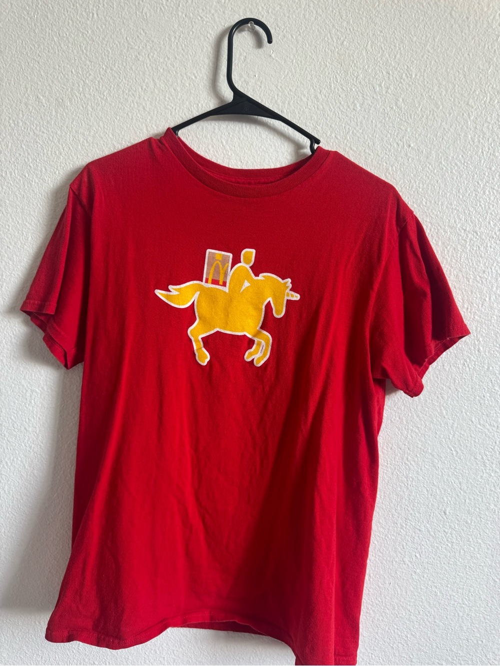 Red McDonald’s Graphic Tee with Yellow Horse